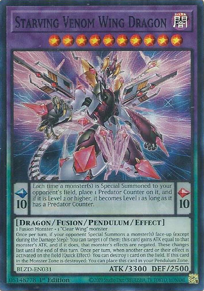 Starving Venom Wing Dragon [BLZD-EN031] Super Rare | Shuffle n Cut Hobbies & Games