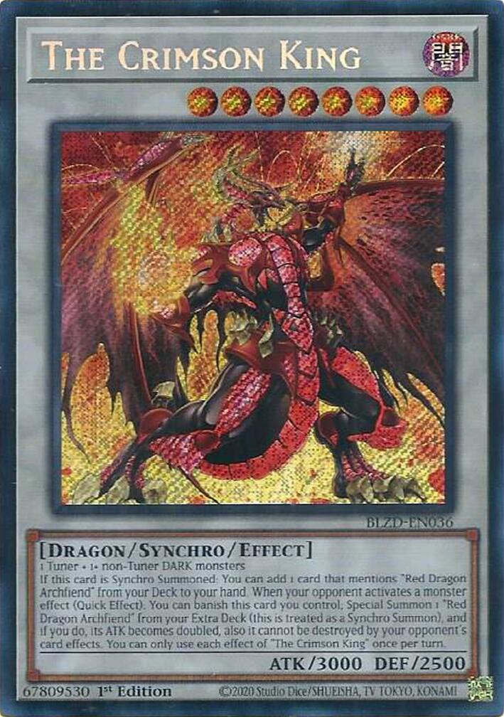 The Crimson King [BLZD-EN036] Secret Rare | Shuffle n Cut Hobbies & Games