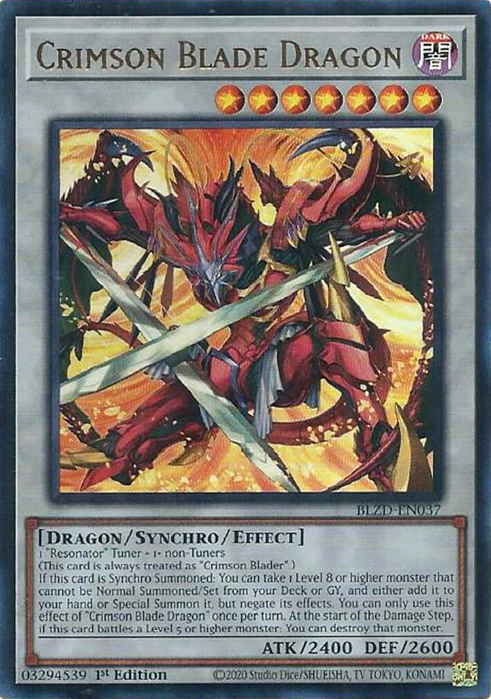 Crimson Blade Dragon [BLZD-EN037] Ultra Rare | Shuffle n Cut Hobbies & Games