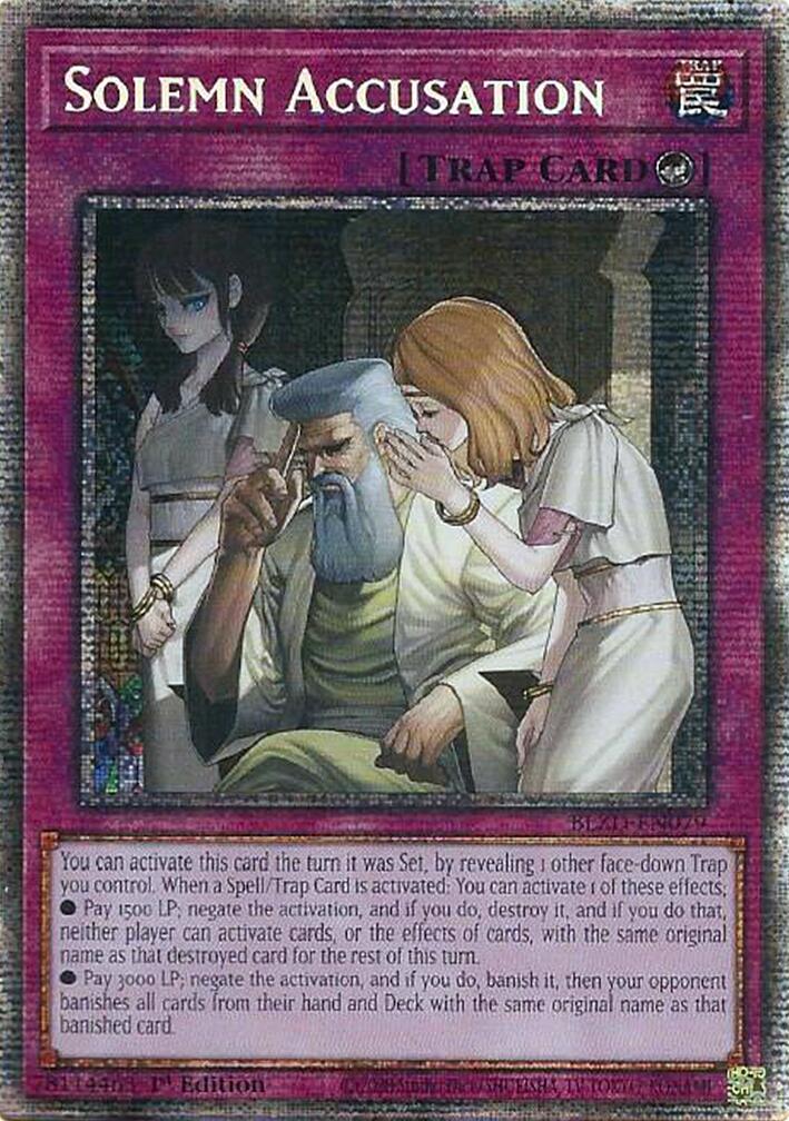Solemn Accusation (Starlight Rare) [BLZD-EN079] Starlight Rare | Shuffle n Cut Hobbies & Games