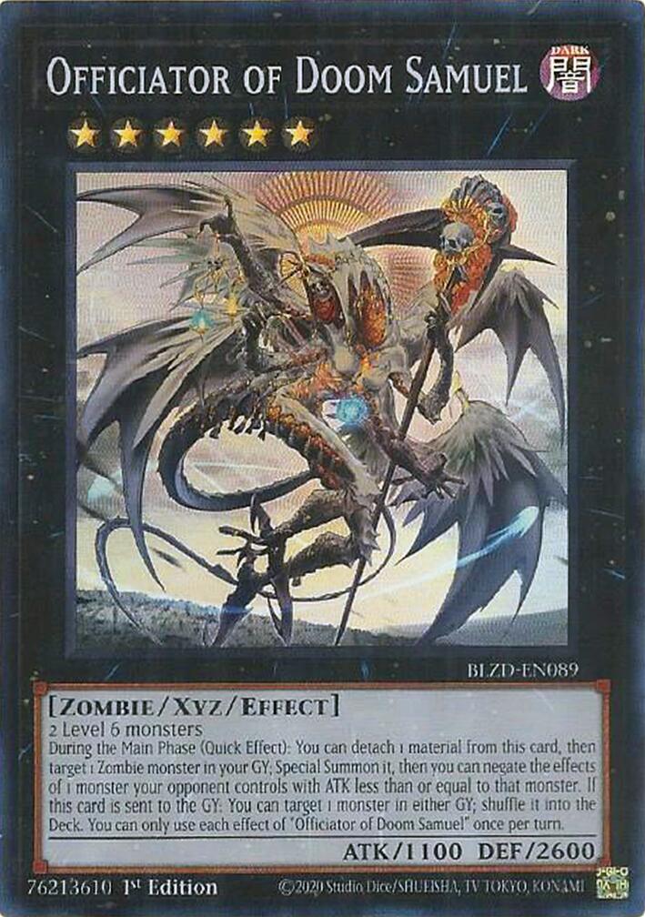 Officiator of Doom Samuel [BLZD-EN089] Super Rare | Shuffle n Cut Hobbies & Games