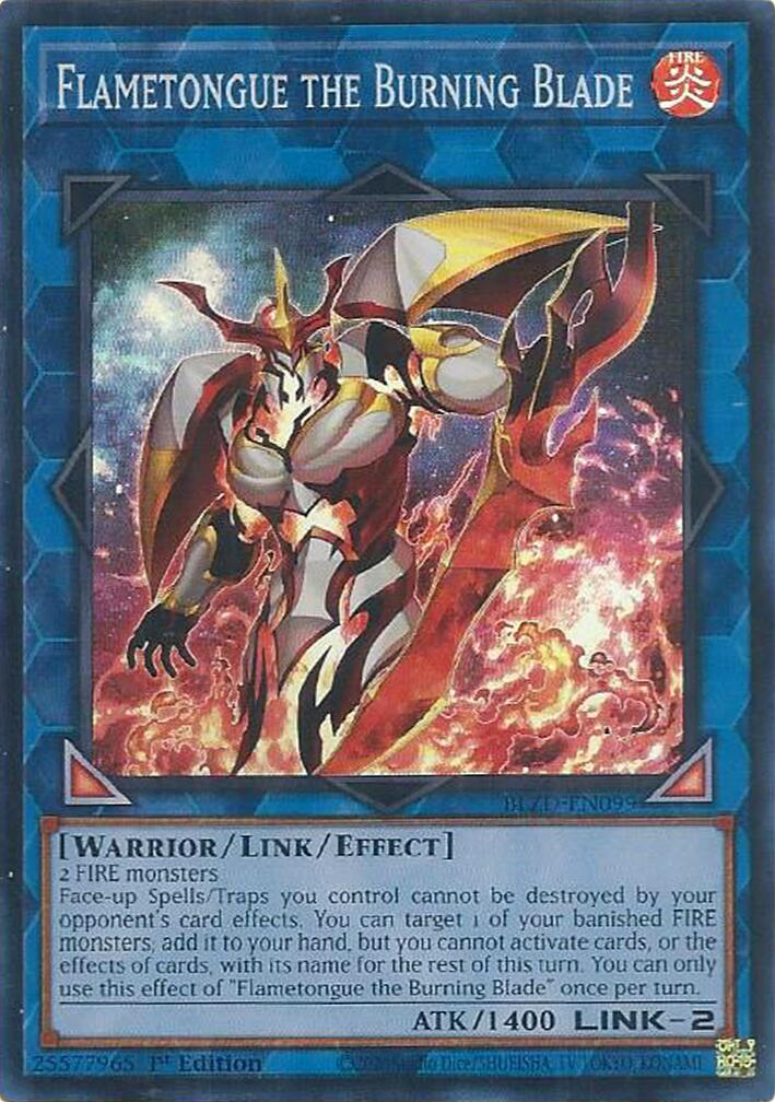 Flametongue the Burning Blade [BLZD-EN099] Super Rare | Shuffle n Cut Hobbies & Games