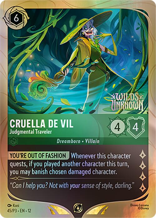Cruella De Vil - Judgmental Traveler (45) [Promo Cards] | Shuffle n Cut Hobbies & Games