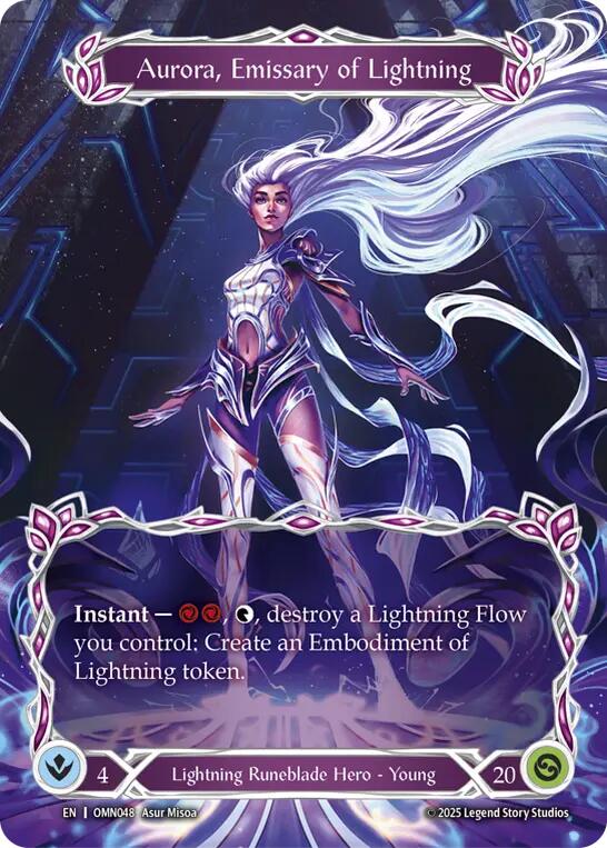 Aurora, Emissary of Lightning (Marvel) [OMN048] (Omens of the Third Age)  Cold Foil | Shuffle n Cut Hobbies & Games