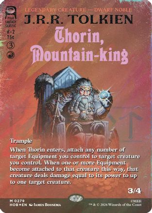 Thorin, Mountain-king (Borderless) (Surge Foil) [The Hobbit] | Shuffle n Cut Hobbies & Games