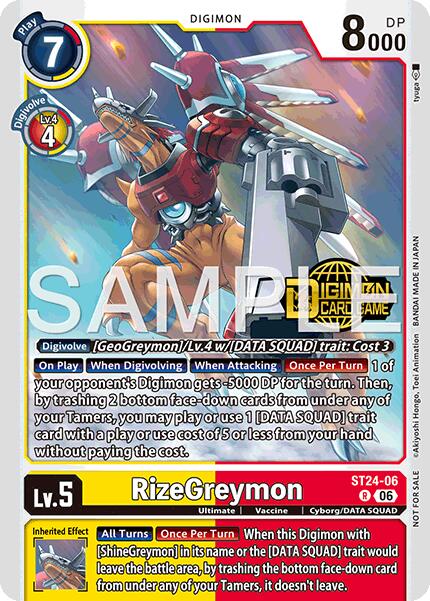 RizeGreymon [ST24-06] (Welcome Tamers Pack Vol.2) [Starter Deck: Data Squad] | Shuffle n Cut Hobbies & Games