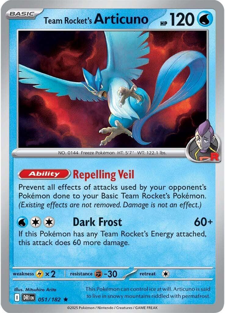 Team Rocket's Articuno (051/182) (Non-Holo) (Deck Exclusive) [Scarlet & Violet: Destined Rivals] | Shuffle n Cut Hobbies & Games