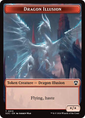 Dragon Illusion // Elemental (0019) Double-Sided Token [Secrets of Strixhaven Commander Tokens] | Shuffle n Cut Hobbies & Games
