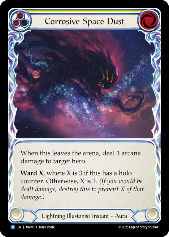 Corrosive Space Dust (Yellow) [OMN013] (Omens of the Third Age)  Rainbow Foil | Shuffle n Cut Hobbies & Games