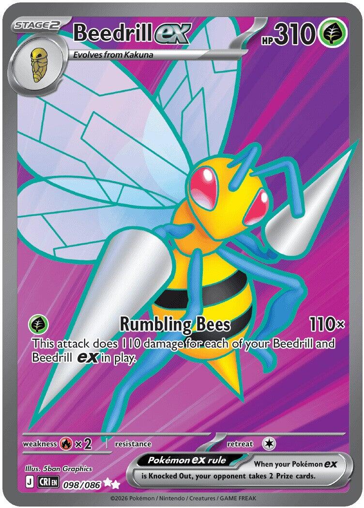 Beedrill ex (098/086) [Mega Evolution: Chaos Rising] | Shuffle n Cut Hobbies & Games