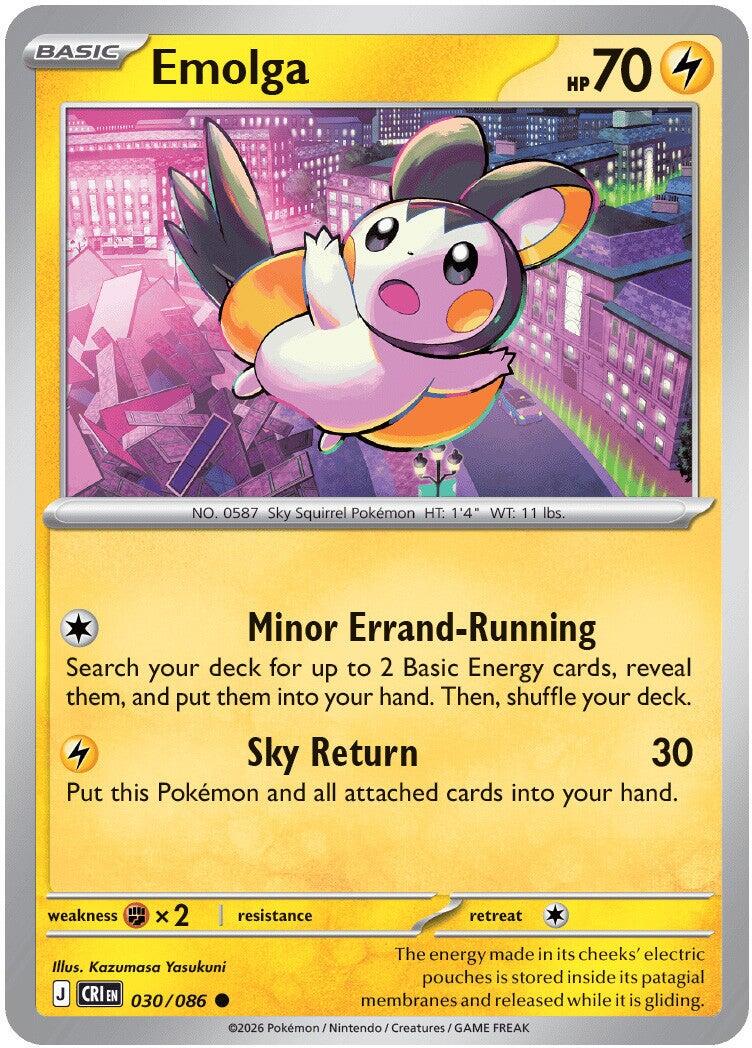 Emolga (030/086) [Mega Evolution: Chaos Rising] | Shuffle n Cut Hobbies & Games