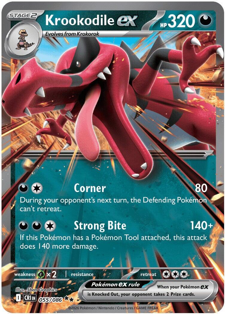 Krookodile ex (055/086) [Mega Evolution: Chaos Rising] | Shuffle n Cut Hobbies & Games