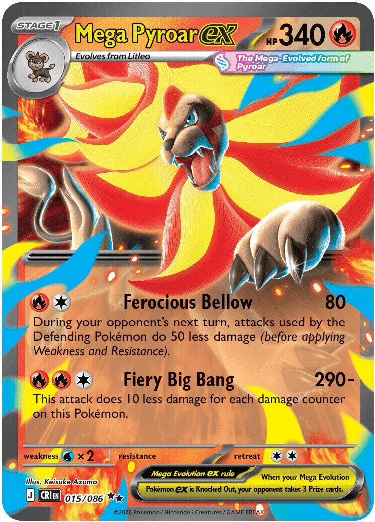Mega Pyroar ex (015/086) [Mega Evolution: Chaos Rising] | Shuffle n Cut Hobbies & Games