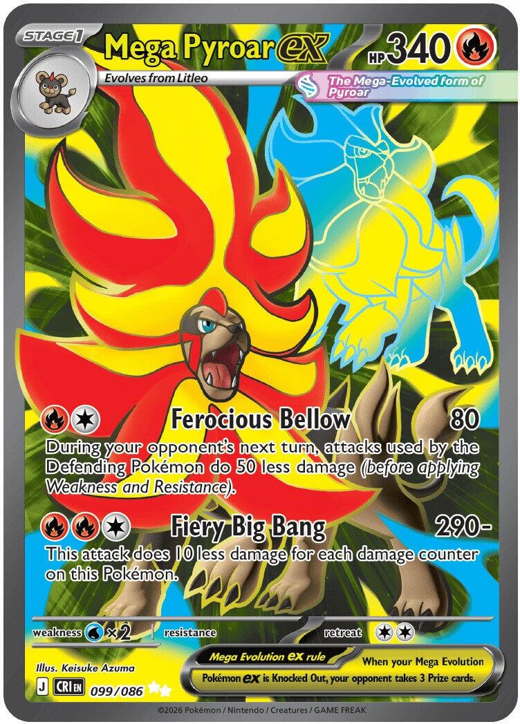 Mega Pyroar ex (099/086) [Mega Evolution: Chaos Rising] | Shuffle n Cut Hobbies & Games