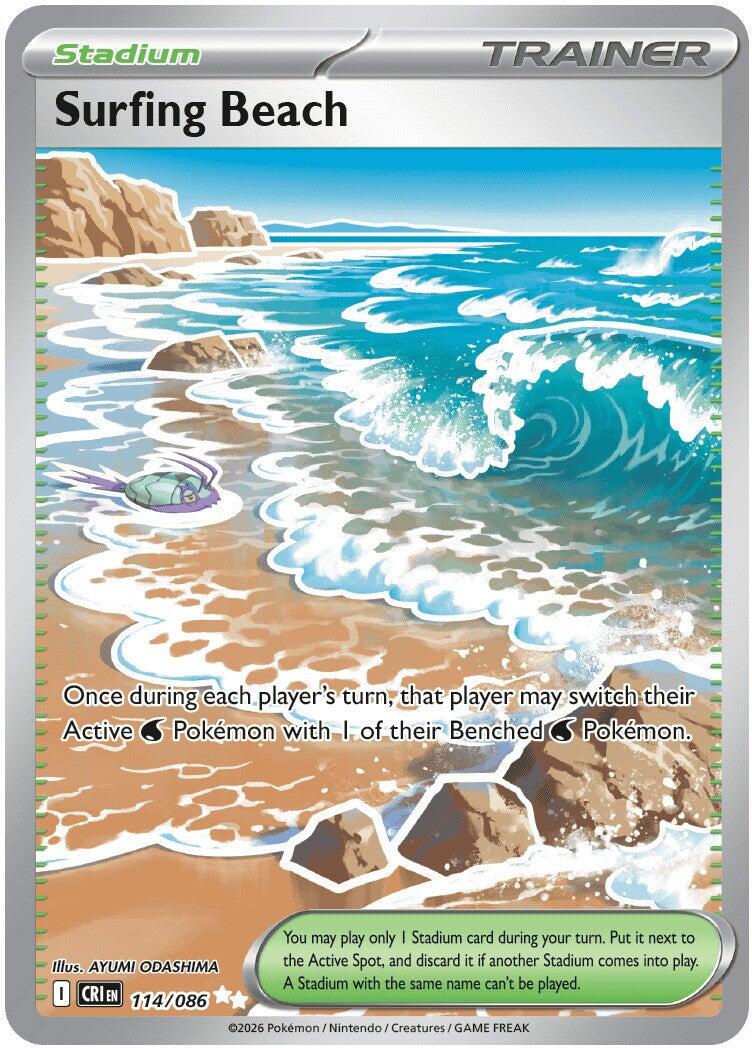 Surfing Beach (114/086) [Mega Evolution: Chaos Rising] | Shuffle n Cut Hobbies & Games