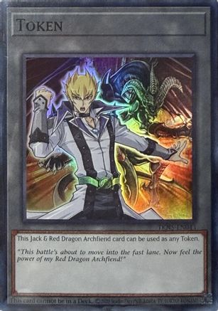 Token: Jack Atlas & Red Dragon Archfiend Super Rare | Shuffle n Cut Hobbies & Games