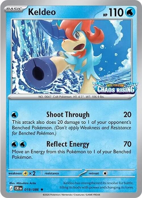Keldeo (019/086) (Chaos Rising Stamped) [Miscellaneous Cards] | Shuffle n Cut Hobbies & Games