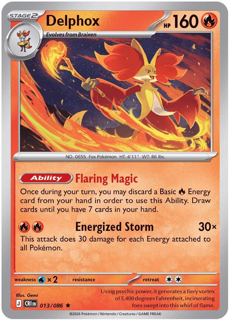 Delphox (013/086) (Deck Exclusive) [Mega Evolution: Chaos Rising] | Shuffle n Cut Hobbies & Games