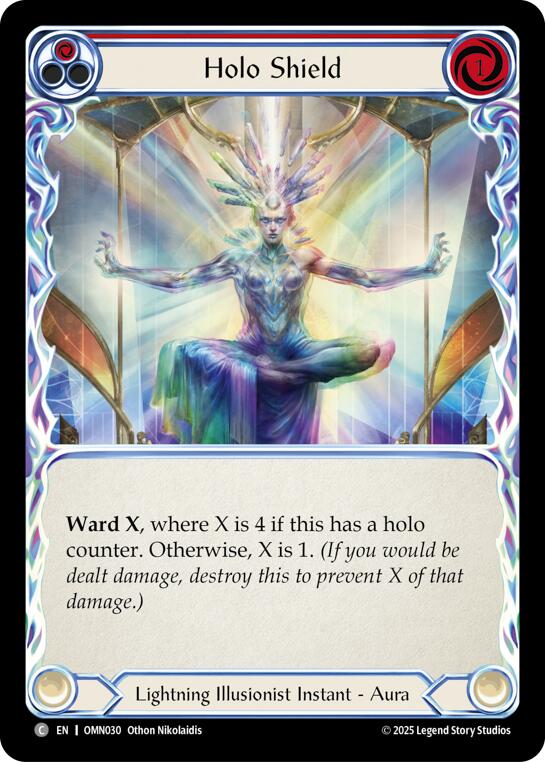 Holo Shield (Red) [OMN030] (Omens of the Third Age)  Rainbow Foil | Shuffle n Cut Hobbies & Games