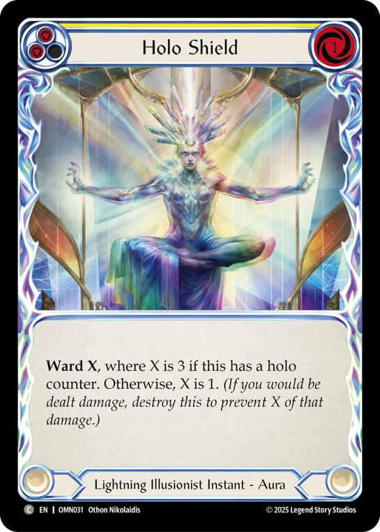 Holo Shield (Yellow) [OMN031] (Omens of the Third Age)  Rainbow Foil | Shuffle n Cut Hobbies & Games