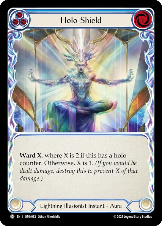 Holo Shield (Blue) [OMN032] (Omens of the Third Age)  Rainbow Foil | Shuffle n Cut Hobbies & Games