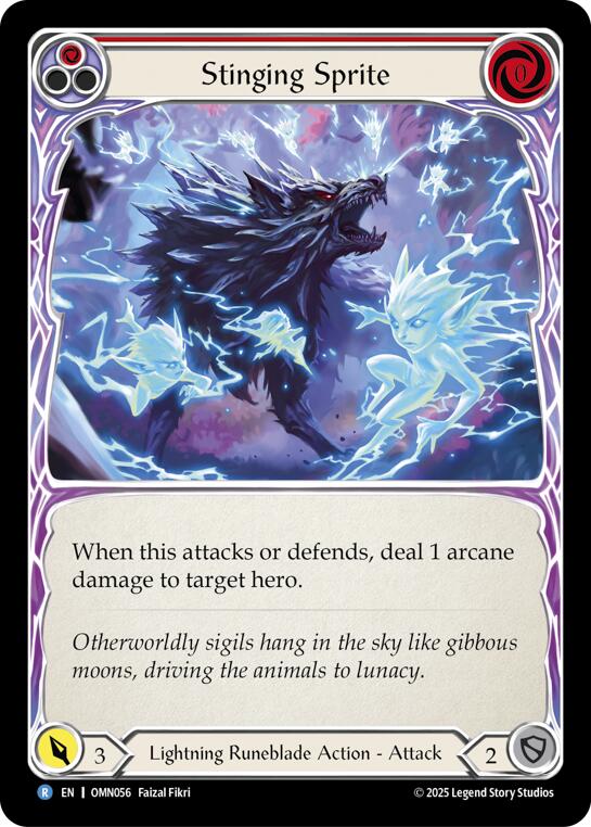 Stinging Sprite (Red) [OMN056] (Omens of the Third Age)  Rainbow Foil | Shuffle n Cut Hobbies & Games