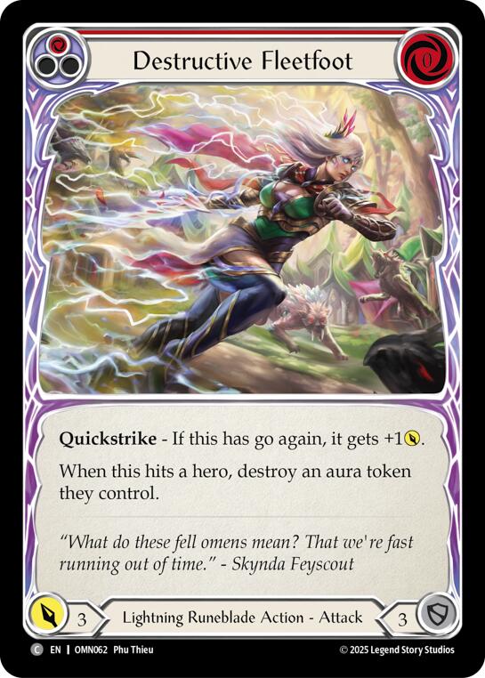 Destructive Fleetfoot (Red) [OMN062] (Omens of the Third Age)  Rainbow Foil | Shuffle n Cut Hobbies & Games