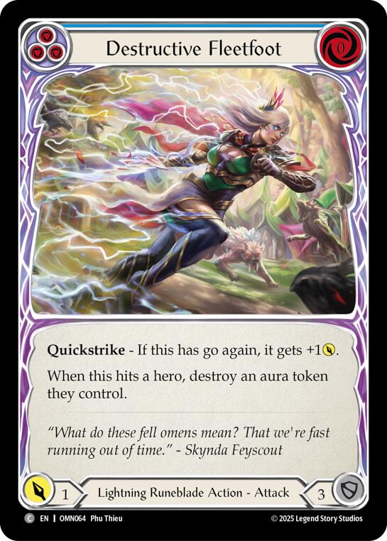 Destructive Fleetfoot (Blue) [OMN064] (Omens of the Third Age) | Shuffle n Cut Hobbies & Games