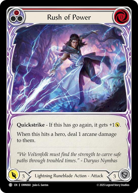Rush Of Power (Red) [OMN068] (Omens of the Third Age)  Rainbow Foil | Shuffle n Cut Hobbies & Games