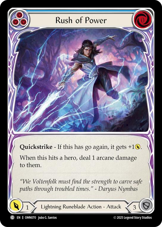 Rush Of Power (Blue) [OMN070] (Omens of the Third Age)  Rainbow Foil | Shuffle n Cut Hobbies & Games