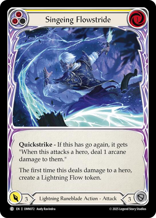 Singeing Flowstride (Yellow) [OMN072] (Omens of the Third Age) | Shuffle n Cut Hobbies & Games
