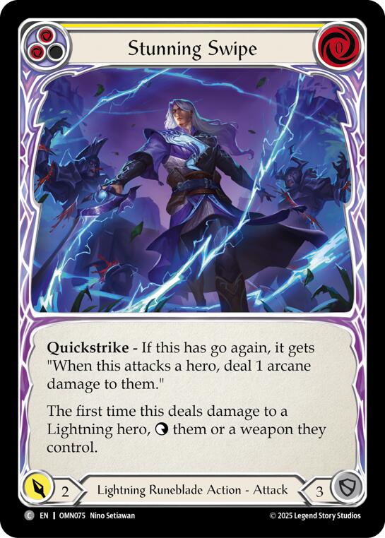 Stunning Swipe (Yellow) [OMN075] (Omens of the Third Age)  Rainbow Foil | Shuffle n Cut Hobbies & Games