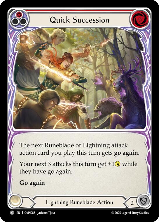 Quick Succession (Red) [OMN083] (Omens of the Third Age)  Rainbow Foil | Shuffle n Cut Hobbies & Games