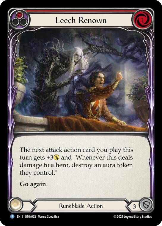 Leech Renown (Red) [OMN092] (Omens of the Third Age)  Rainbow Foil | Shuffle n Cut Hobbies & Games