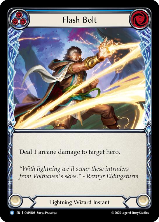 Flash Bolt (Blue) [OMN108] (Omens of the Third Age)  Rainbow Foil | Shuffle n Cut Hobbies & Games