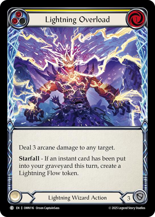 Lightning Overload (Yellow) [OMN116] (Omens of the Third Age)  Rainbow Foil | Shuffle n Cut Hobbies & Games