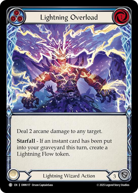 Lightning Overload (Blue) [OMN117] (Omens of the Third Age)  Rainbow Foil | Shuffle n Cut Hobbies & Games
