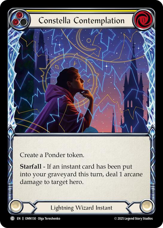 Constella Contemplation (Yellow) [OMN130] (Omens of the Third Age)  Rainbow Foil | Shuffle n Cut Hobbies & Games