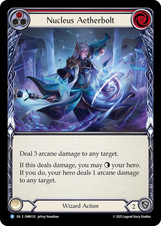 Nucleus Aetherbolt (Red) [OMN135] (Omens of the Third Age)  Rainbow Foil | Shuffle n Cut Hobbies & Games