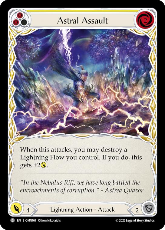 Astral Assault (Yellow) [OMN161] (Omens of the Third Age)  Rainbow Foil | Shuffle n Cut Hobbies & Games