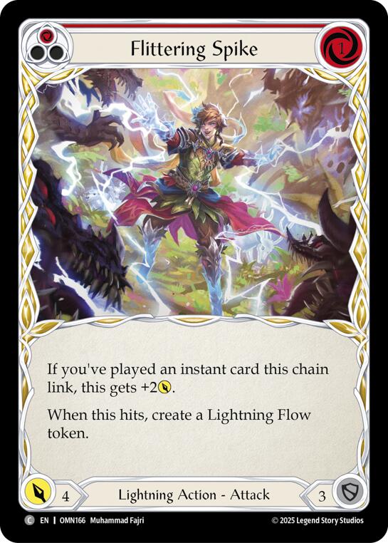 Flittering Spike (Red) [OMN166] (Omens of the Third Age)  Rainbow Foil | Shuffle n Cut Hobbies & Games