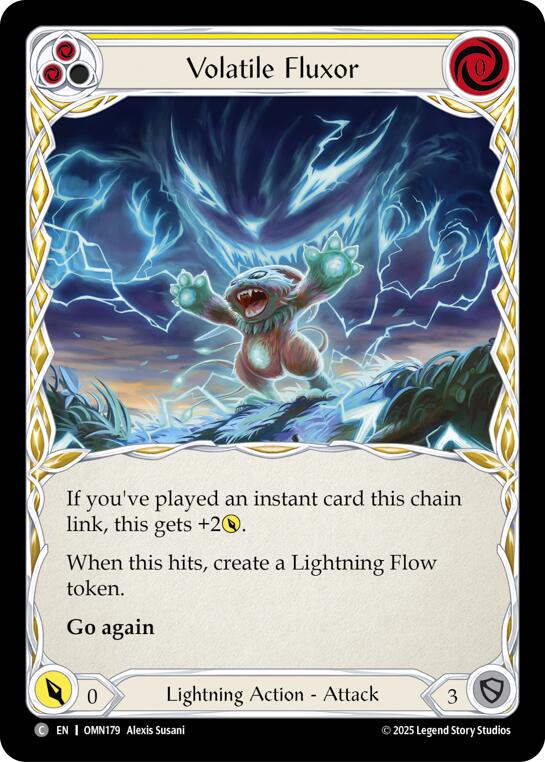 Volatile Fluxor (Yellow) [OMN179] (Omens of the Third Age)  Rainbow Foil | Shuffle n Cut Hobbies & Games