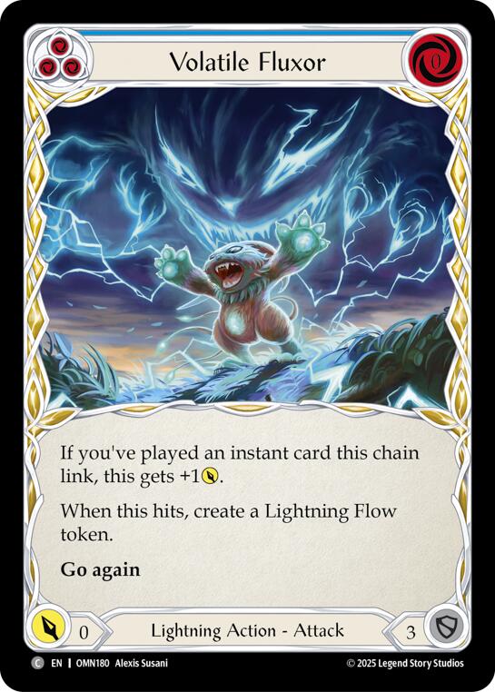 Volatile Fluxor (Blue) [OMN180] (Omens of the Third Age)  Rainbow Foil | Shuffle n Cut Hobbies & Games