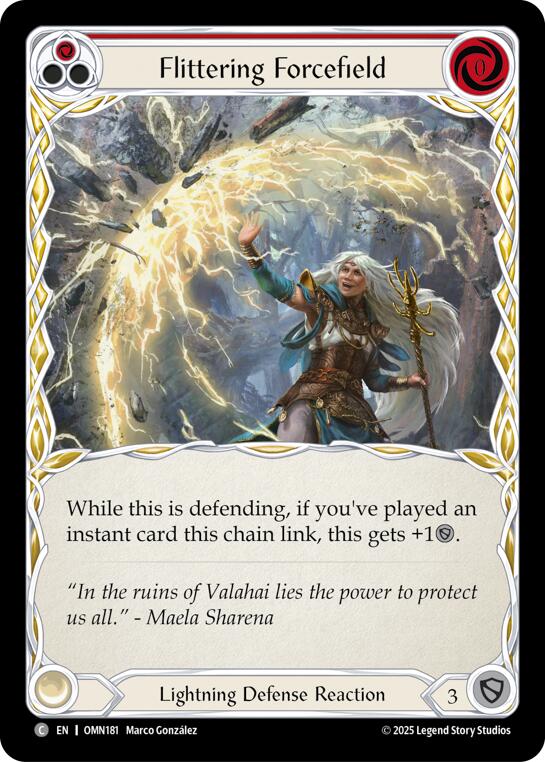 Flittering Forcefield (Red) [OMN181] (Omens of the Third Age)  Rainbow Foil | Shuffle n Cut Hobbies & Games