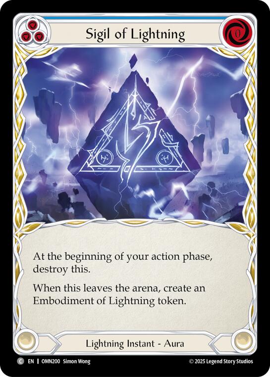 Sigil Of Lightning (Blue) [OMN200] (Omens of the Third Age) | Shuffle n Cut Hobbies & Games