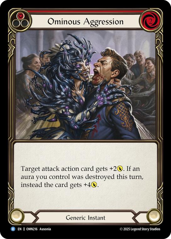 Ominous Aggression (Red) [OMN216] (Omens of the Third Age)  Rainbow Foil | Shuffle n Cut Hobbies & Games