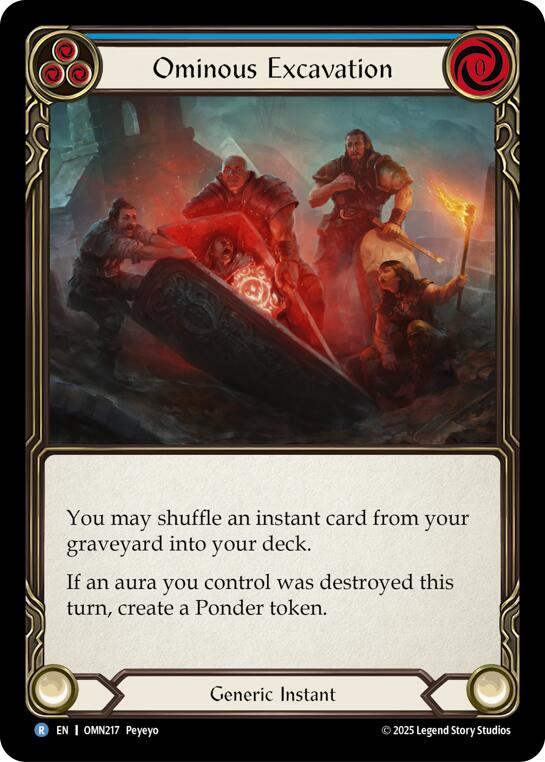 Ominous Excavation (Blue) [OMN217] (Omens of the Third Age)  Rainbow Foil | Shuffle n Cut Hobbies & Games