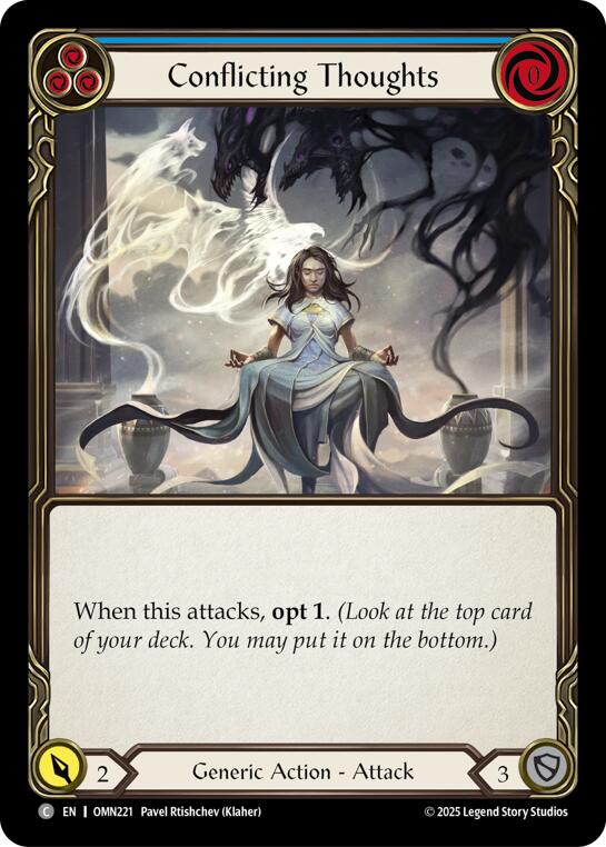 Conflicting Thoughts (Blue) [OMN221] (Omens of the Third Age)  Rainbow Foil | Shuffle n Cut Hobbies & Games