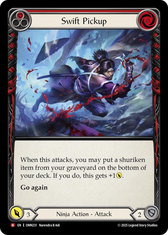 Swift Pickup (Red) [OMN231] (Omens of the Third Age)  Rainbow Foil | Shuffle n Cut Hobbies & Games