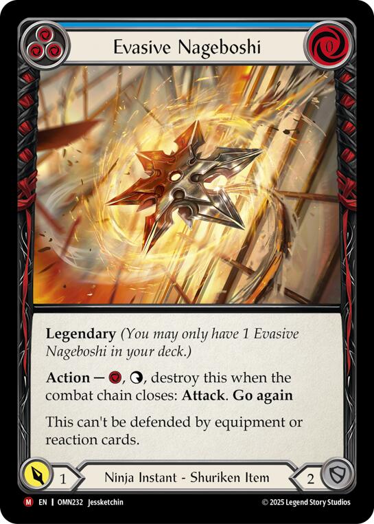 Evasive Nageboshi (Blue) [OMN232] (Omens of the Third Age)  Cold Foil | Shuffle n Cut Hobbies & Games